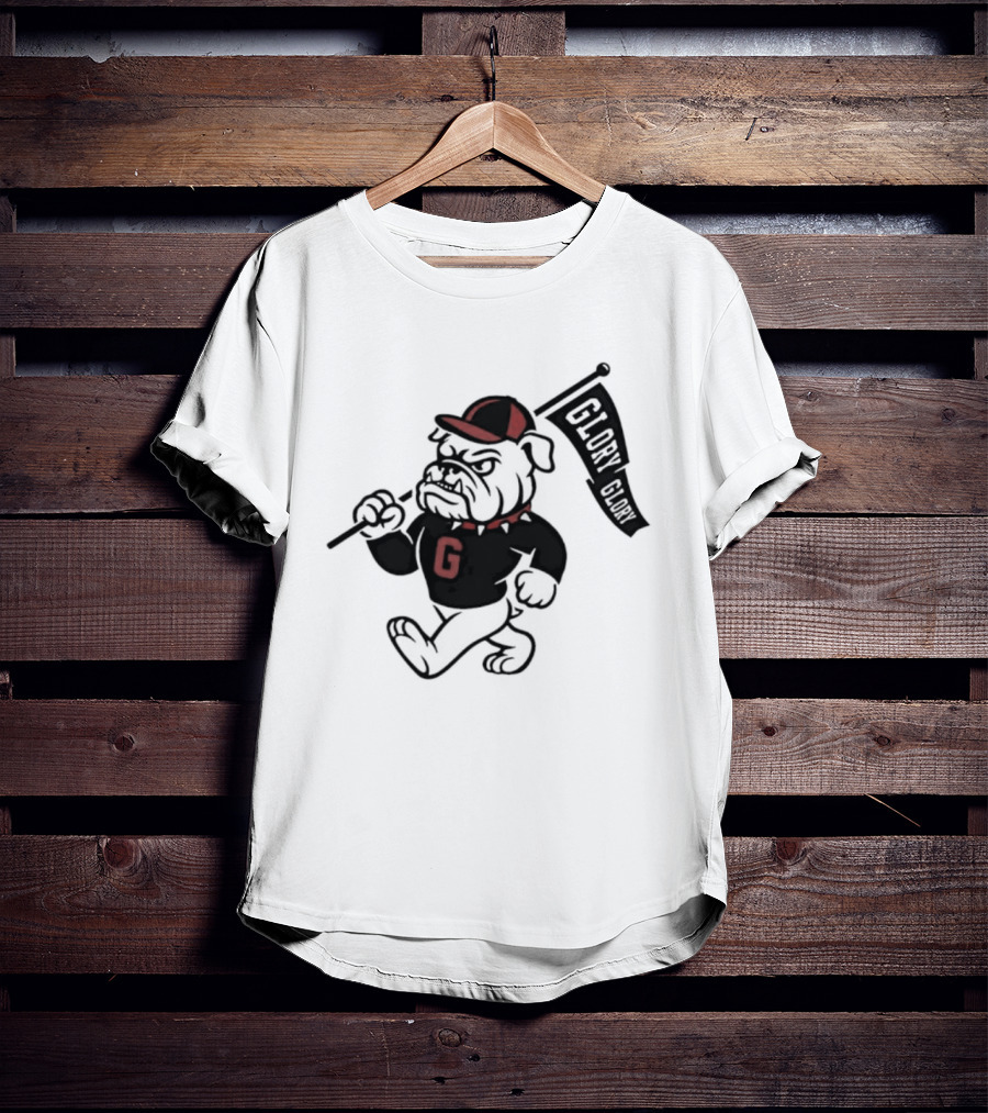 University Of Georgia G Glory Glory Bulldogs Hairy Dawg Flag T-Shirt