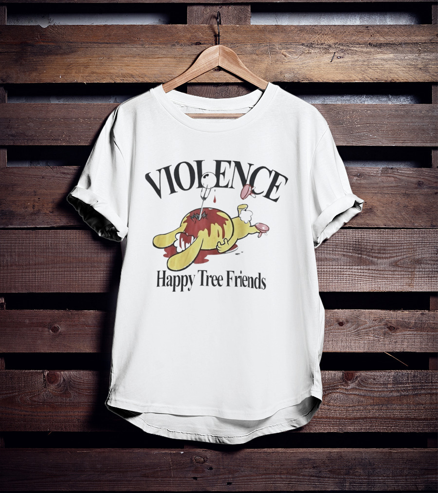 Violence Happy Tree Friends Cartoon Dark Humor Bloodied Scene T-Shirt
