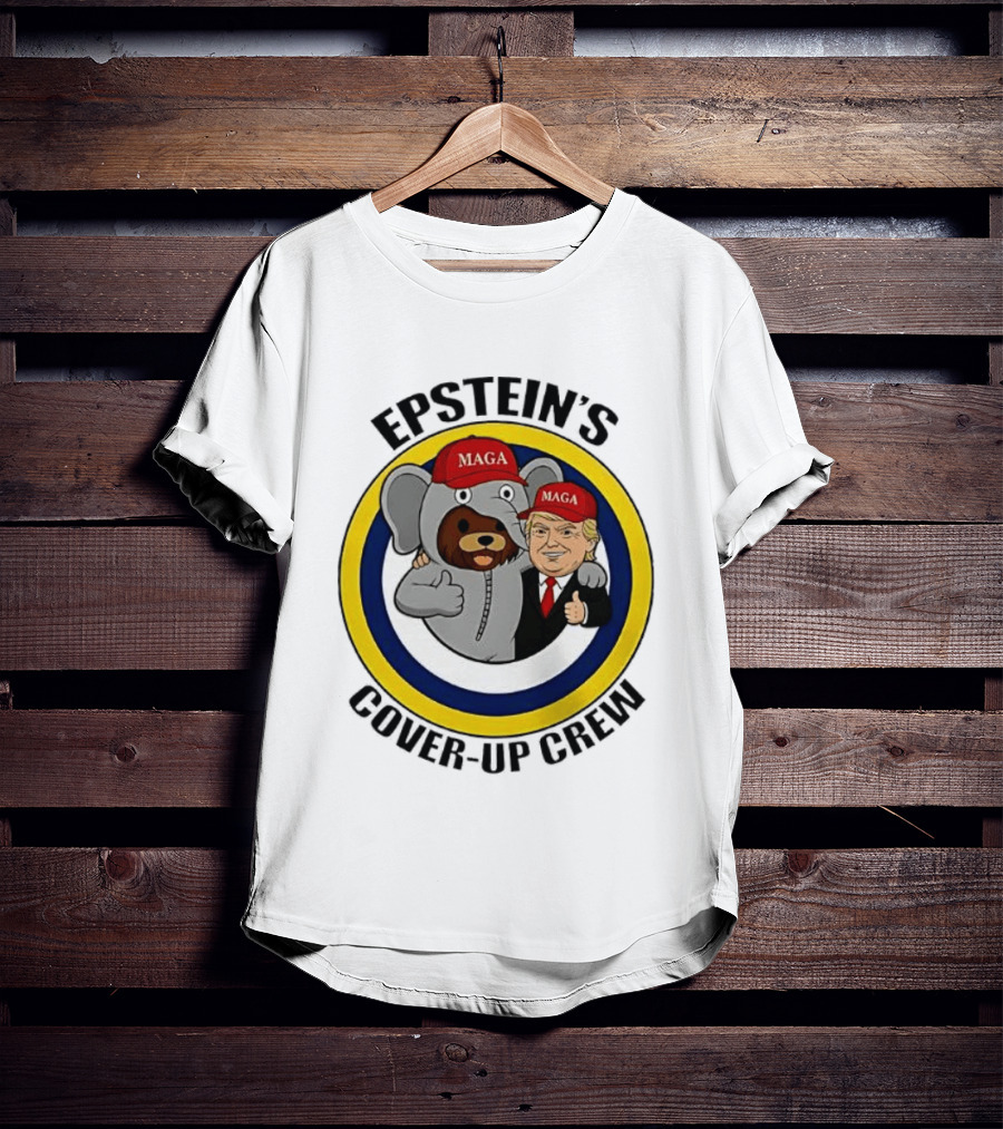 Epstein's Cover Up Crew MAGA Elephant Trump Caricature T-Shirt
