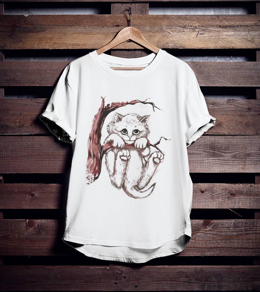 Hang In There Baby Cat On A Branch T-Shirt