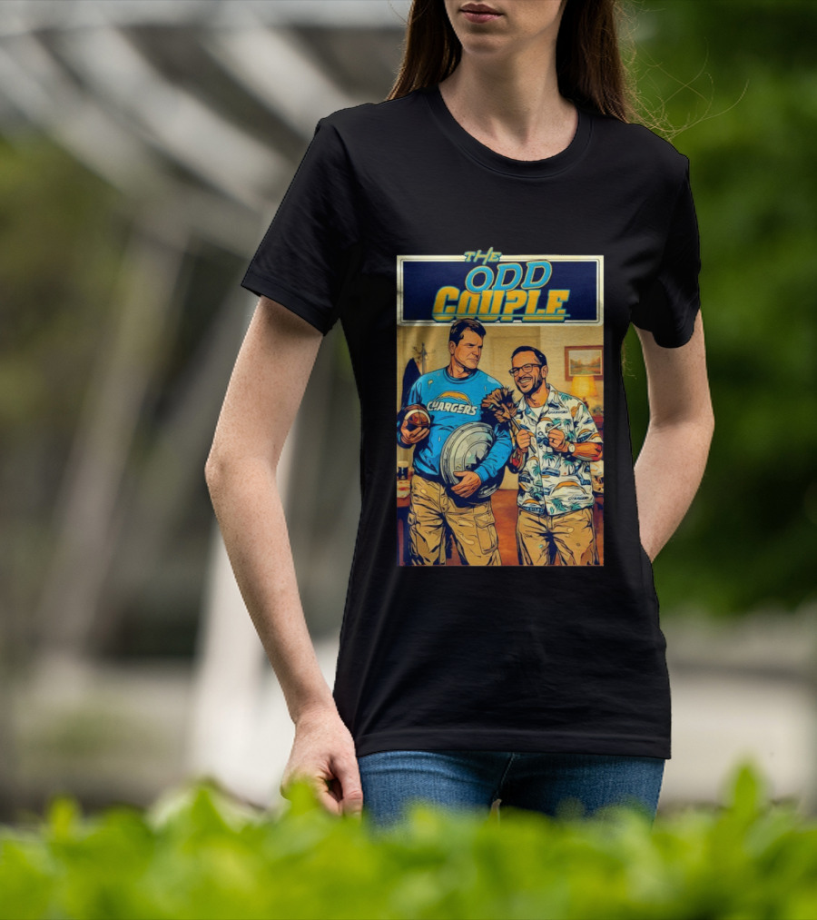 Los Angeles Chargers The Odd Couple TV Show Cartoon Football T-Shirt