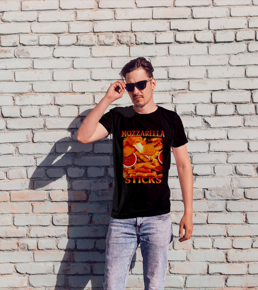 Mozzarella Sticks Gooey Cheese And Marinara Snack T-Shirt