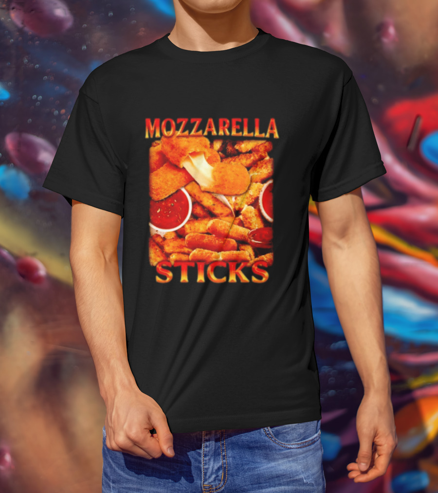 Mozzarella Sticks Gooey Cheese And Marinara Snack T-Shirt