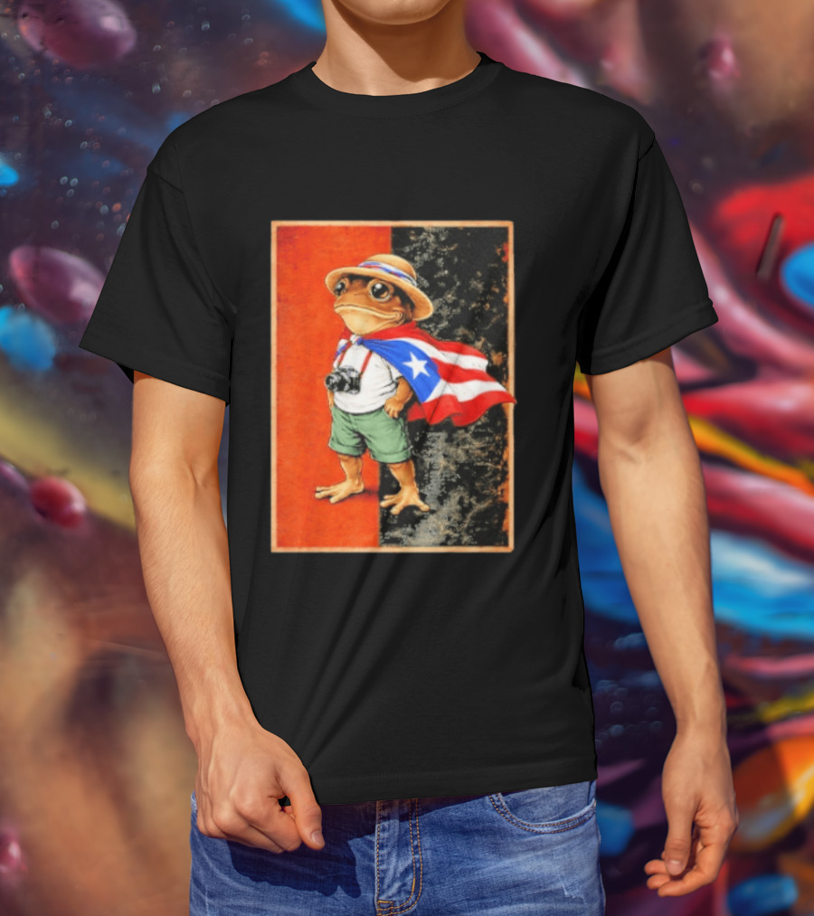 Coqui Frog Boricua Puerto Rican Flag Taino Heritage T-Shirt