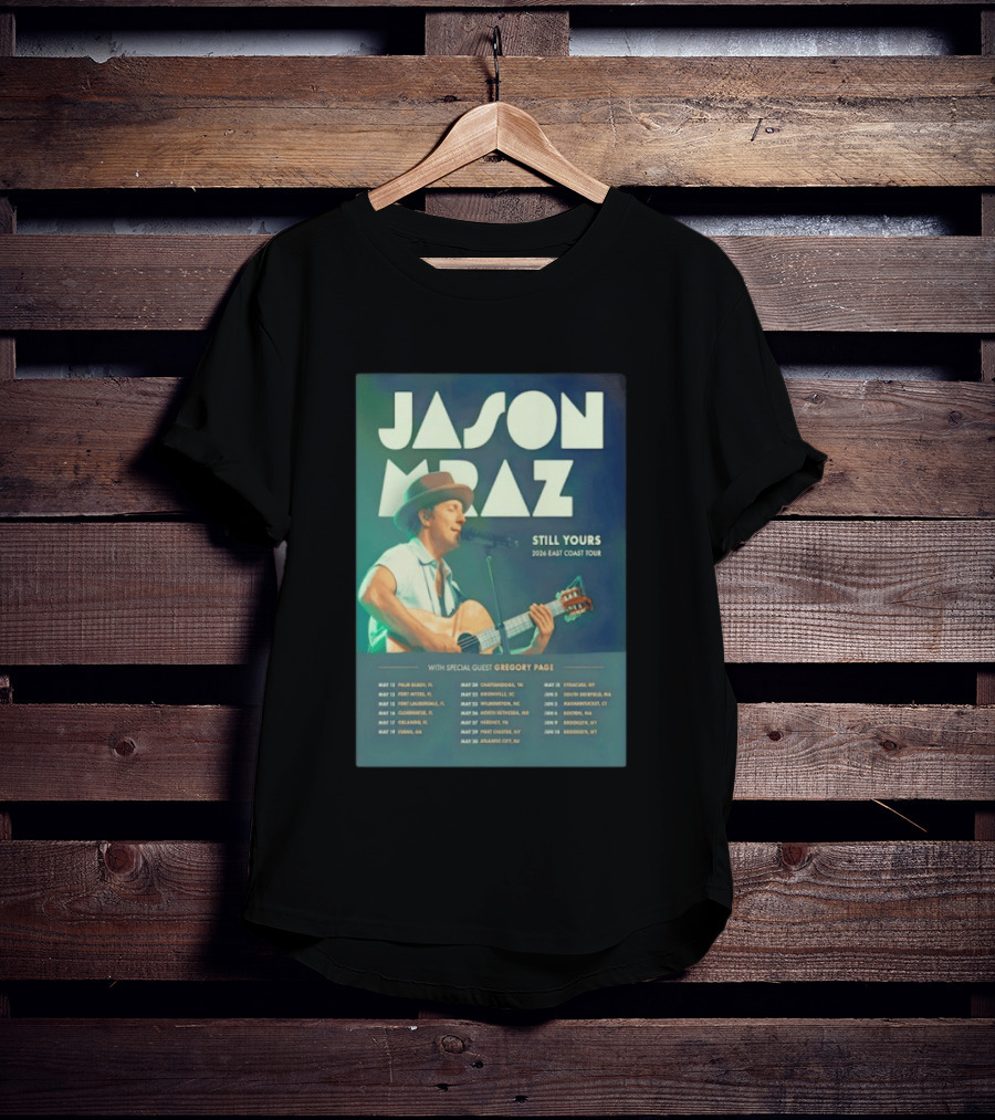 Jason Mraz Still Yours 2026 East Coast Tour Gregory Page Special Guest T-Shirt