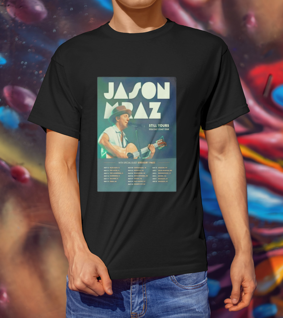 Jason Mraz Still Yours 2026 East Coast Tour Gregory Page Special Guest T-Shirt