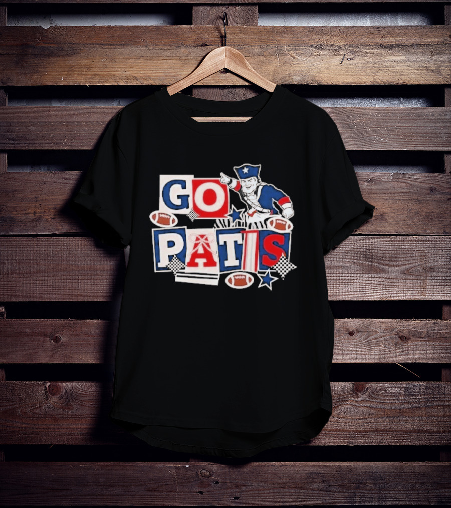 GO PATS New England Patriots Football Fan Cheer T-Shirt
