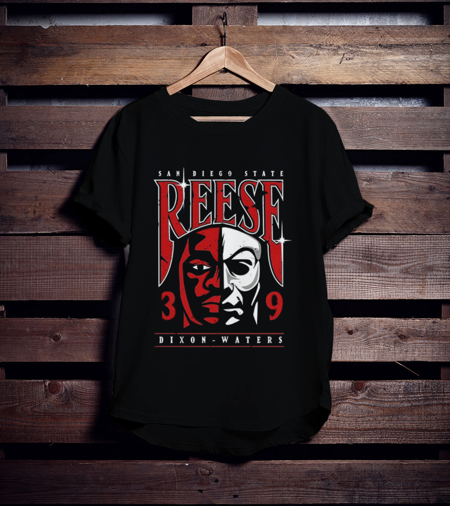 San Diego State Reese Dixon Waters 39 Bicolor Face T-Shirt