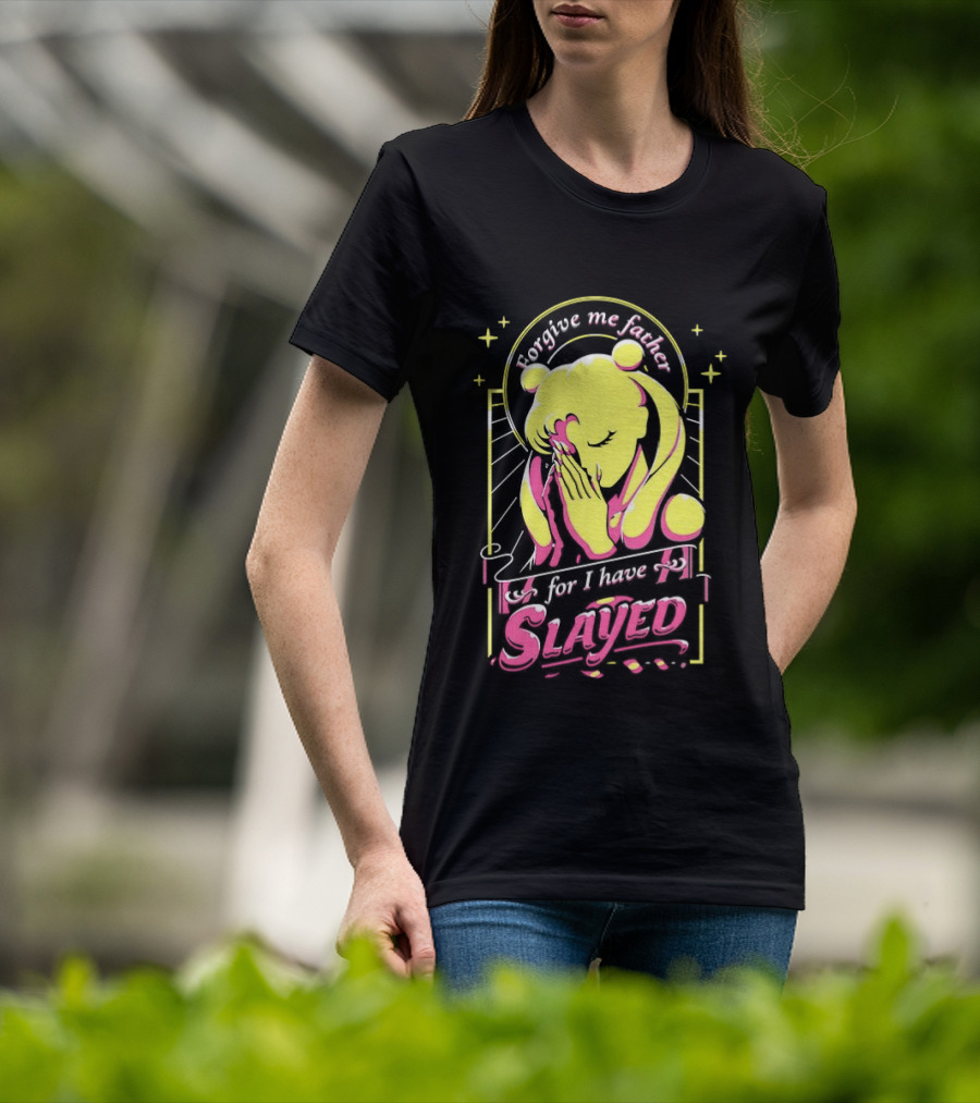 Mitsuishi Kotono Sailor Moon Forgive Me Father Slayed T-Shirt