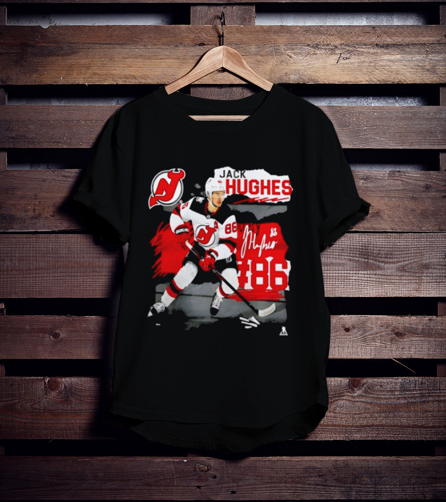 New Jersey Devils Jack Hughes 86 Fresh Ice Hockey T-Shirt