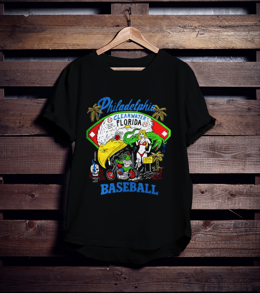 Philadelphia Phillies Clearwater Florida Baseball Alligator Beach Scene 2026 T-Shirt