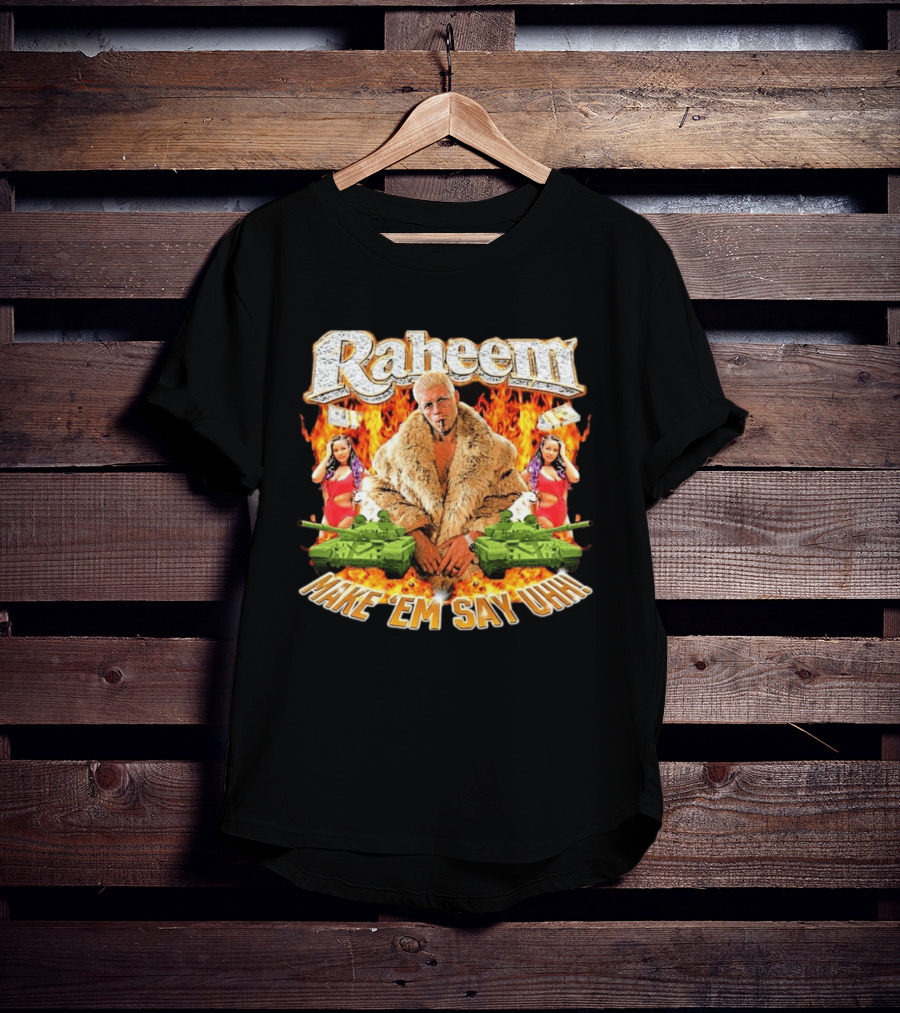 Raheem Fur Coat Flames Cash Tanks Make 'Em Say Uhh T-Shirt