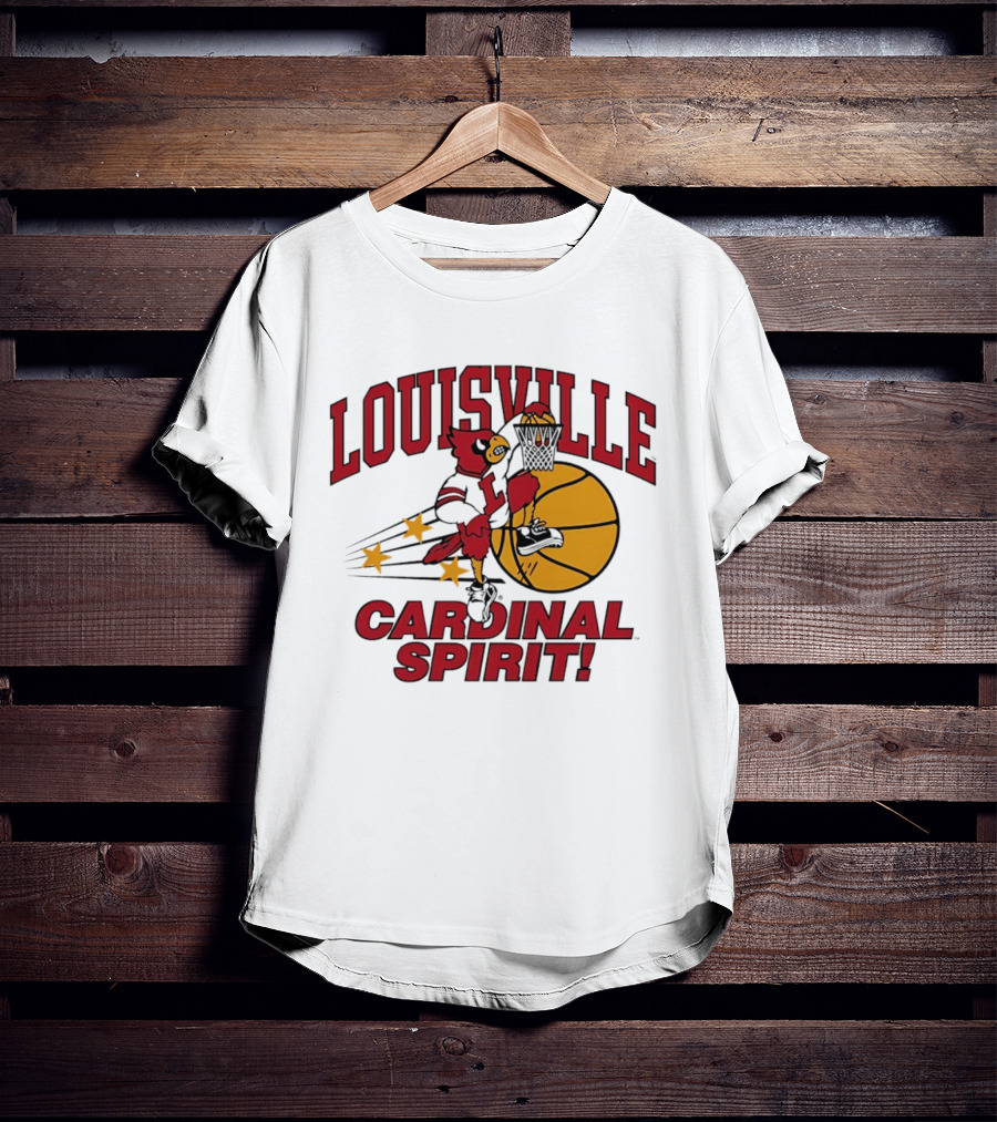Louisville Cardinal Spirit Basketball Dunking Stars T-Shirt