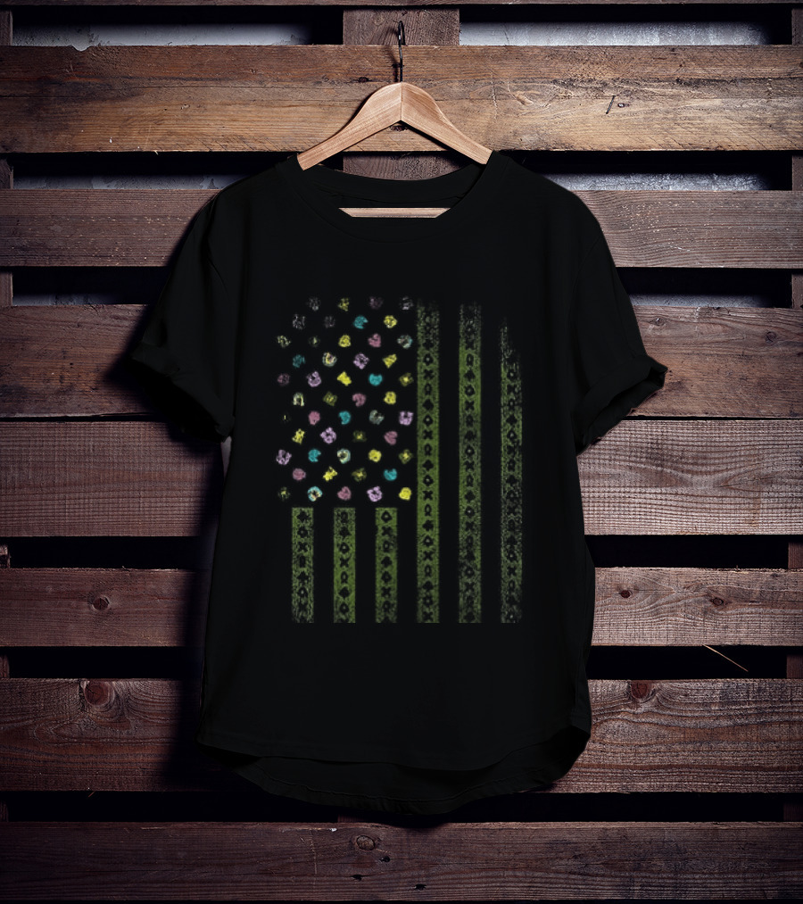 St. Patrick's Day Lucky Clover American Flag T-Shirt