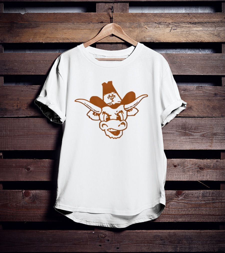 Texas Longhorns Scowling Bull Cowboy Hat Orange T-Shirt