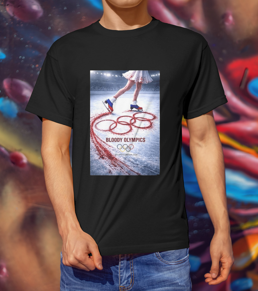Bloody Olympics Ice Skating Milano Cortina 2026 Winter Games T-Shirt