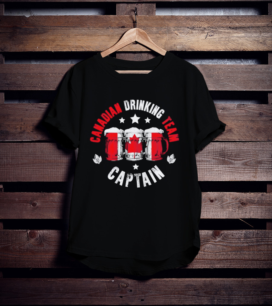 Canadian Drinking Team Captain Canada Flag Beer S T-Shirt