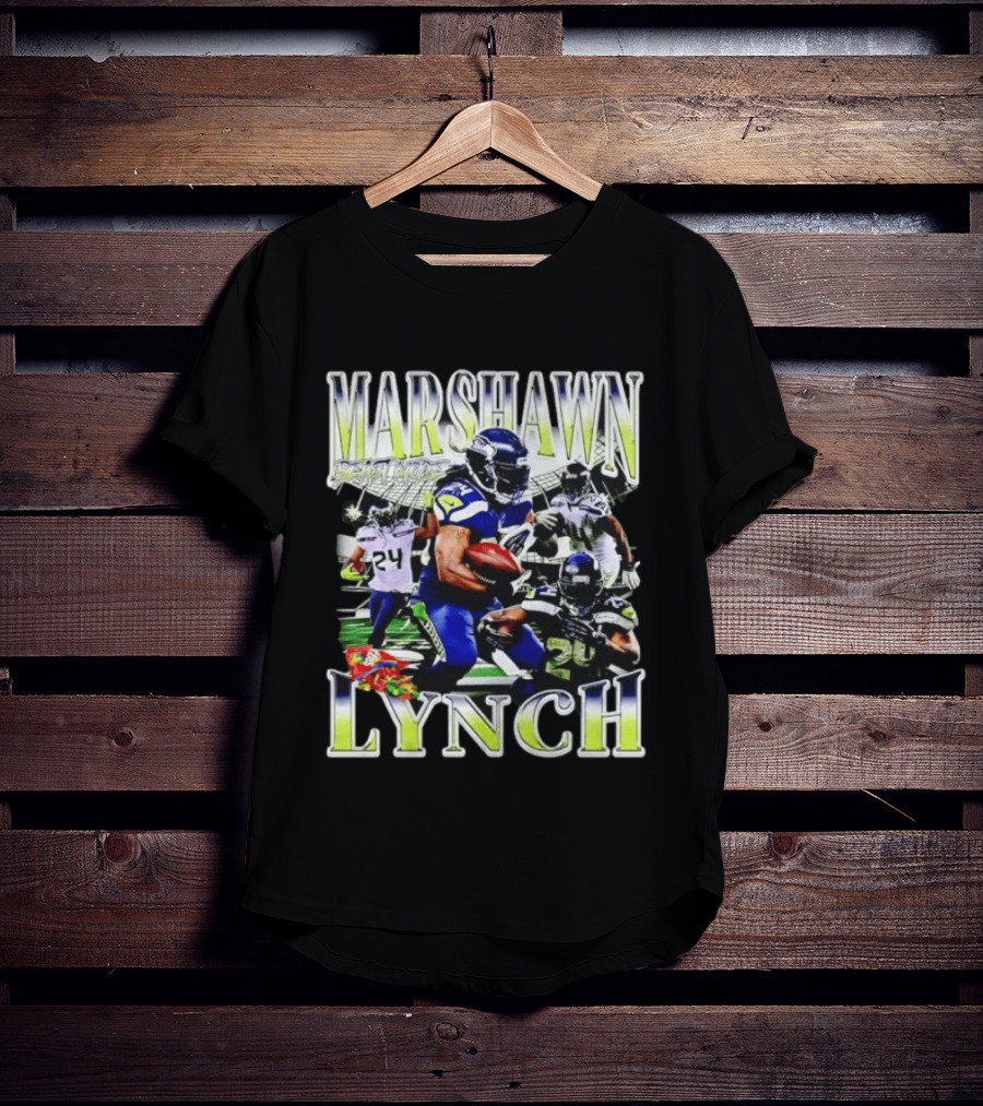 Marshawn Lynch Seattle Seahawks Football Star Running Back Legends T-Shirt