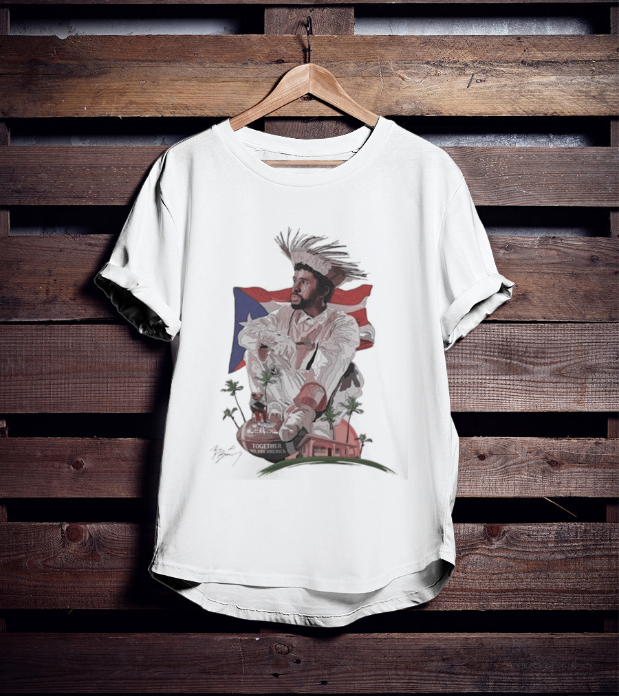 Bad Bunny Together We Are America Puerto Rican Flag Taino T-Shirt