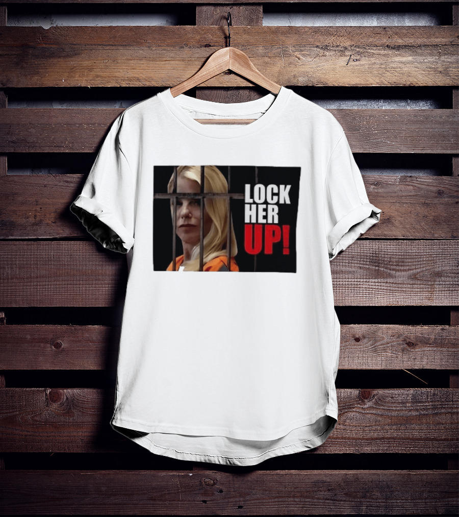 Pam Bondi Lock Her Up Prison Bars Image T-Shirt