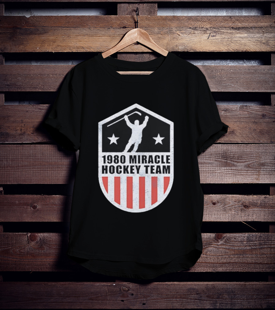 1980 Miracle Hockey Team Stars And Stripes Victory Celebration T-Shirt