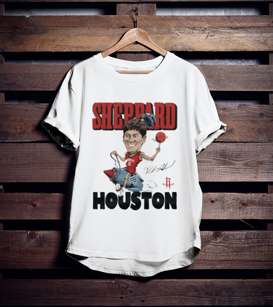 Houston Rockets Sheppard Cartoon Character Rocket T-Shirt