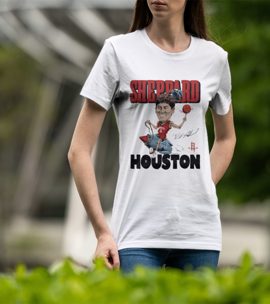 Houston Rockets Sheppard Cartoon Character Rocket T-Shirt