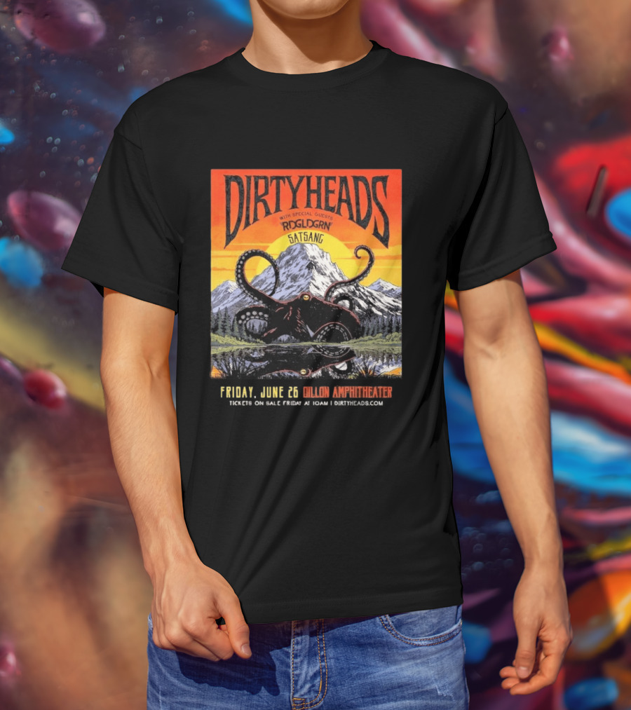 Dirty Heads Live June 26 2026 Dillon Amphitheater Colorado Featuring RDGLDGRN Satsang T-Shirt