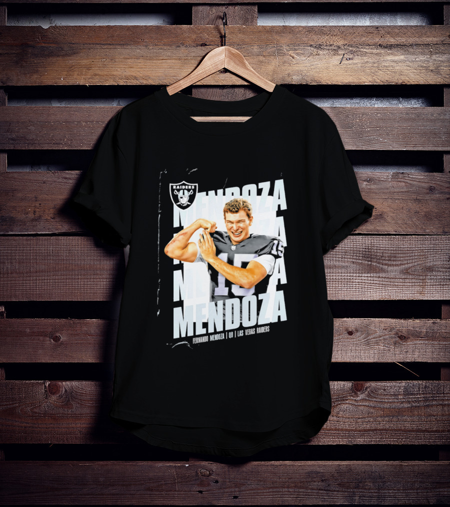 Las Vegas Raiders Fernando Mendoza Quarterback 15 Mendoza T-Shirt