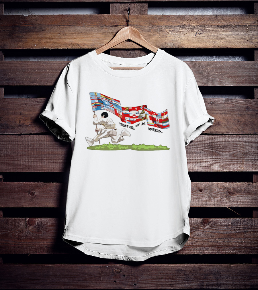 Bad Bunny Together We Are America The Only Thing More Powerful Than Hate Is Love Flags T-Shirt