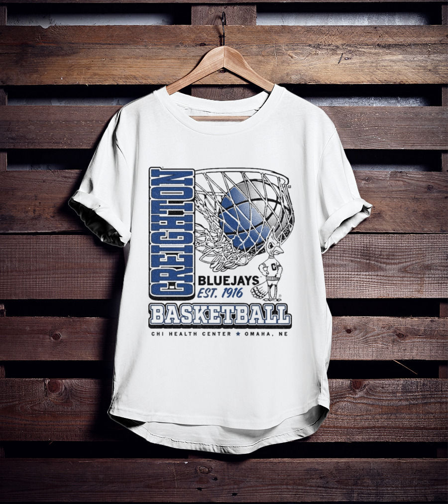 Creighton Bluejays Basketball Est. 1916 CHI Health Center Omaha NE T-Shirt