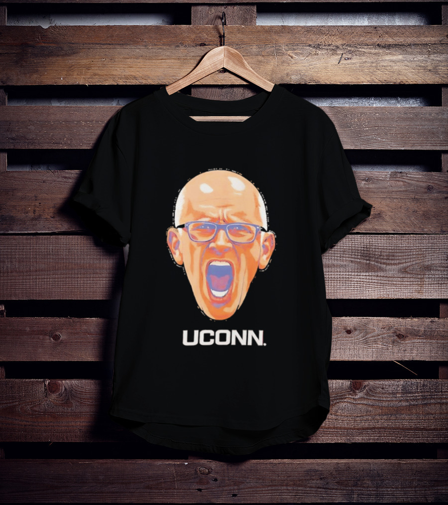 Coach Dan Hurley Big Head Uconn Huskies Face T-Shirt