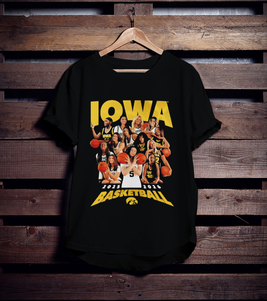 Iowa Women's Basketball Team 2025 2026 Collage T-Shirt