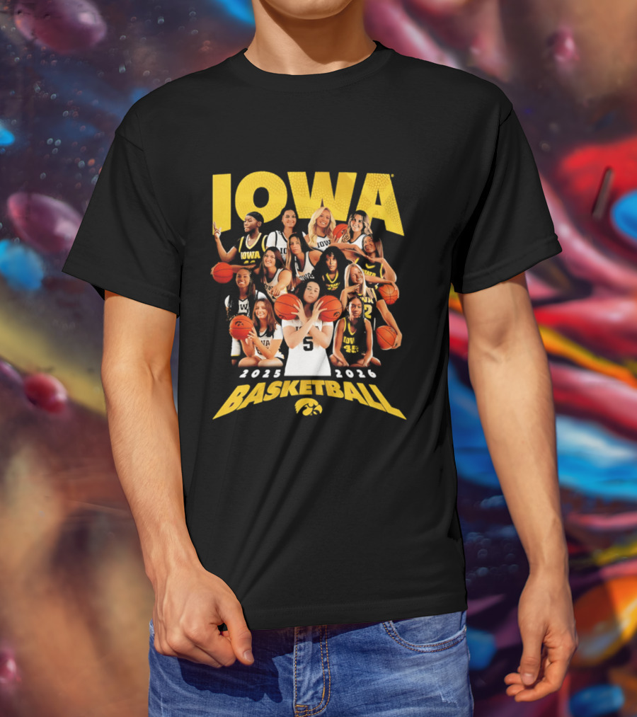 Iowa Women's Basketball Team 2025 2026 Collage T-Shirt