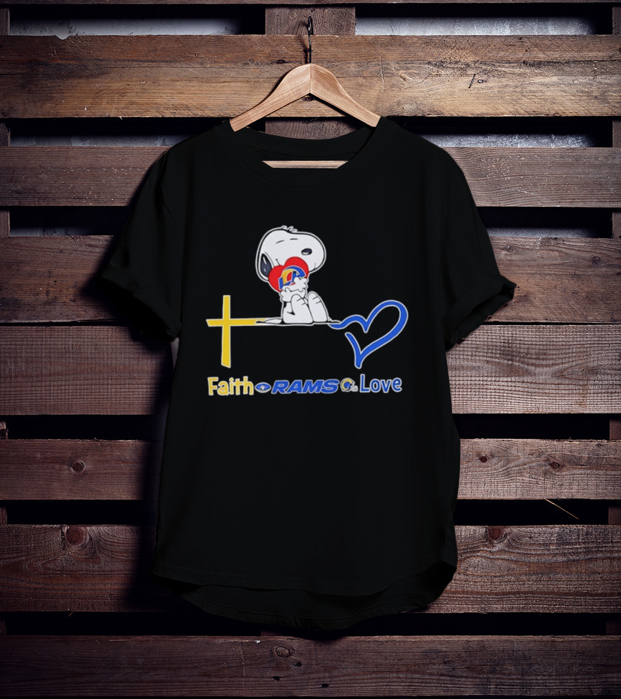 Faith Rams Love Snoopy Peanuts Los Angeles T-Shirt