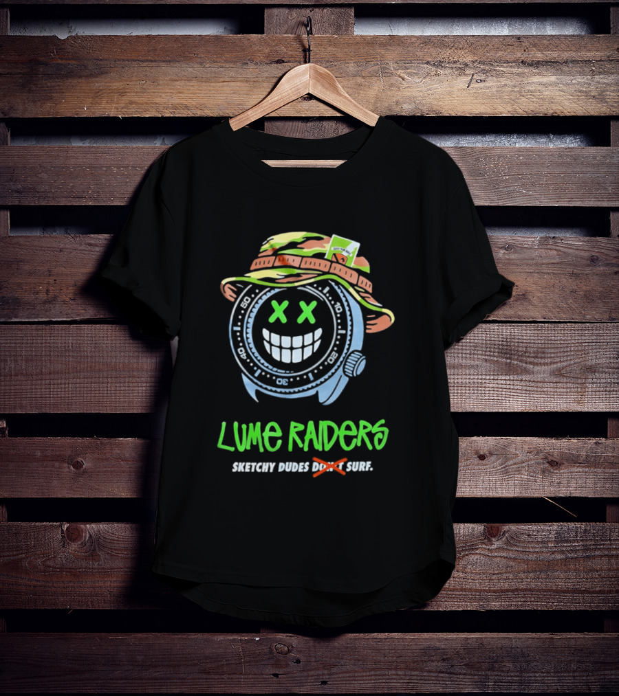 Lume Raiders Sketchy Dudes Don't Surf Face Smiley T-Shirt