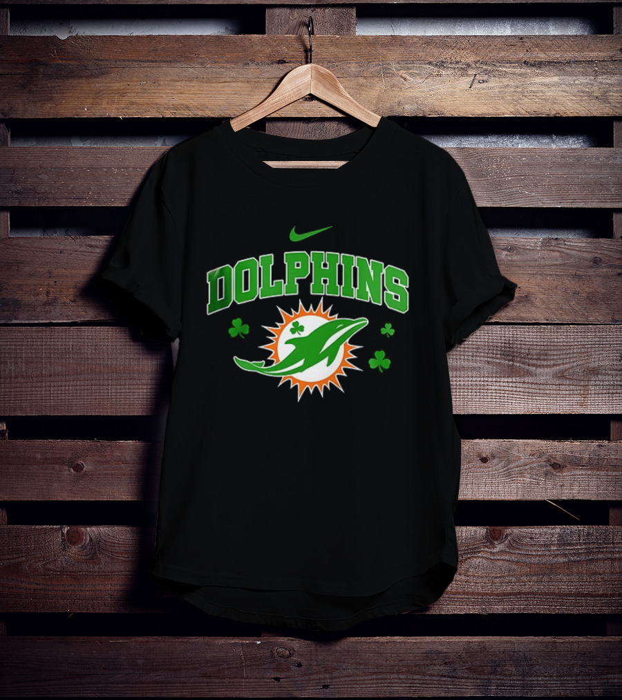 Miami Dolphins Irish Clover Nike Sports Fan T-Shirt