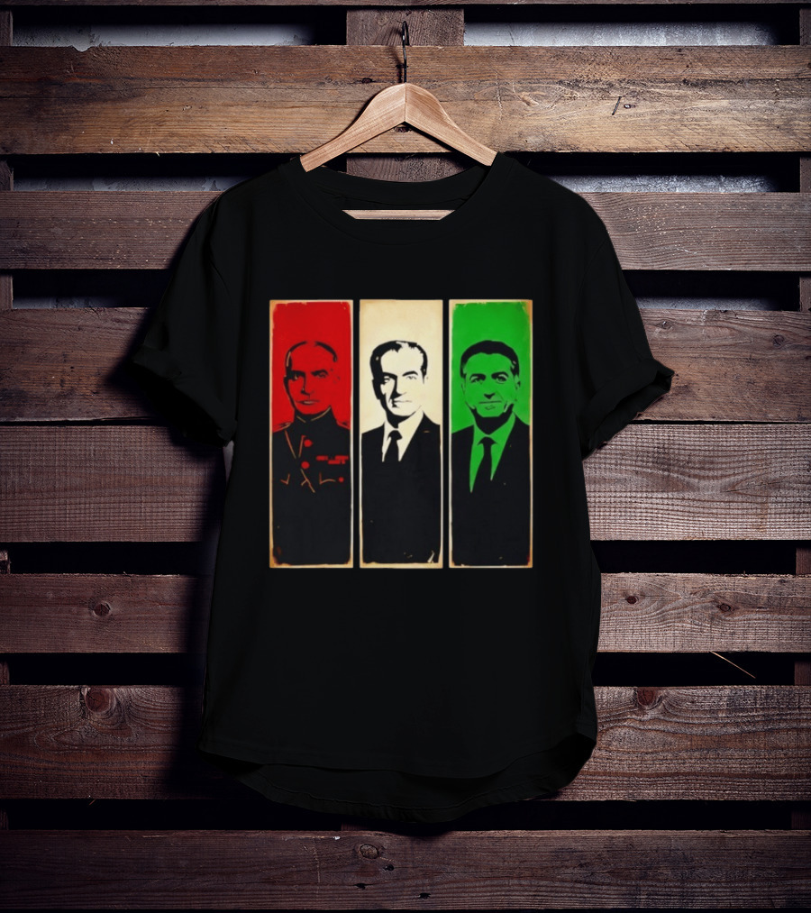 Pahlavi Kings Of Iran Reza Mohammad Reza Iran Flag T-Shirt