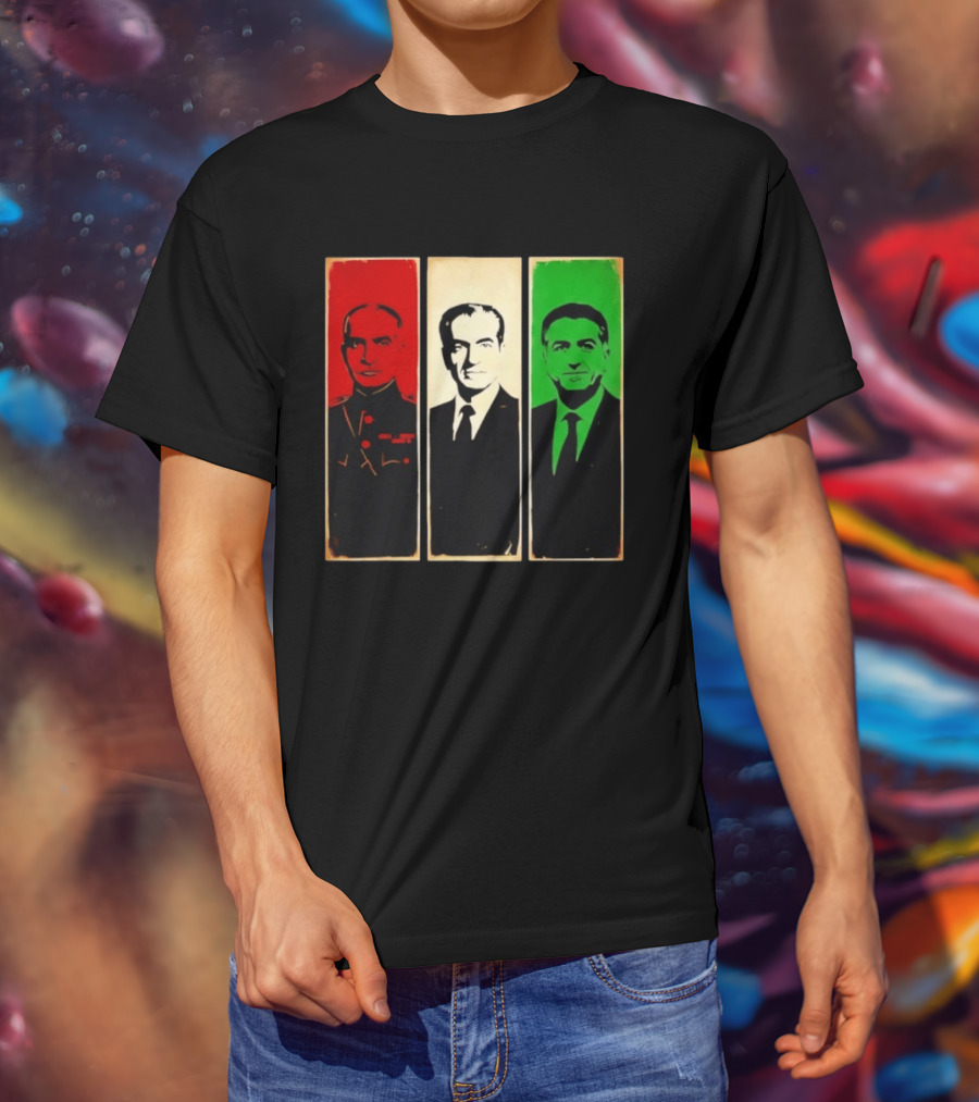 Pahlavi Kings Of Iran Reza Mohammad Reza Iran Flag T-Shirt