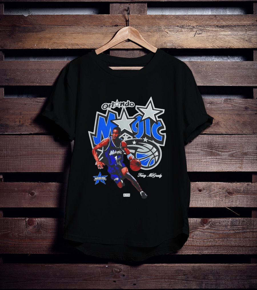 Tracy McGrady Orlando Magic NBA All Star KITH Basketball Player Iconic Blue Jersey T-Shirt