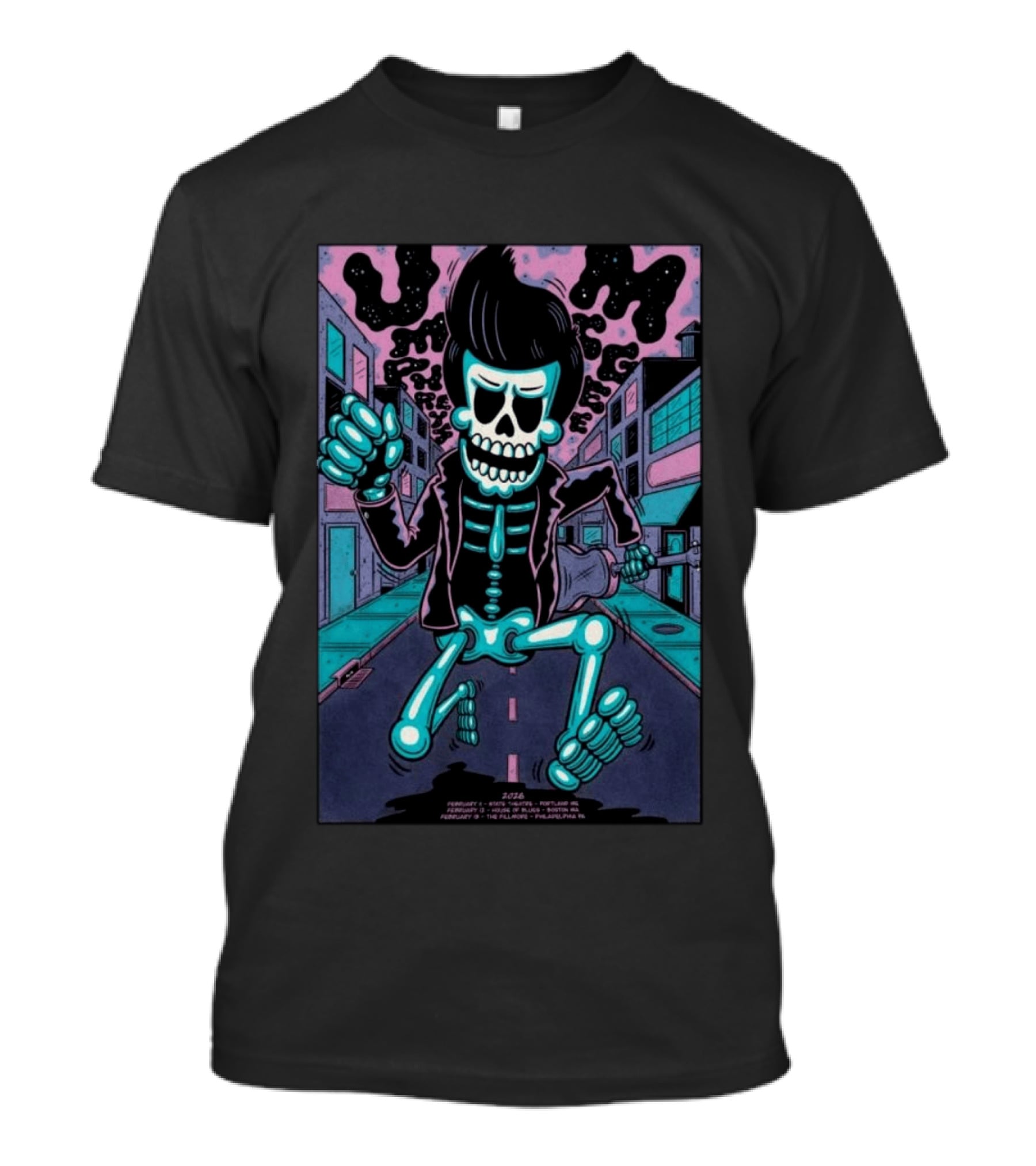 Umphrey's McGee Skeleton February 11 13 2026 Portland Boston Philadelphia Concert Tour T-Shirt