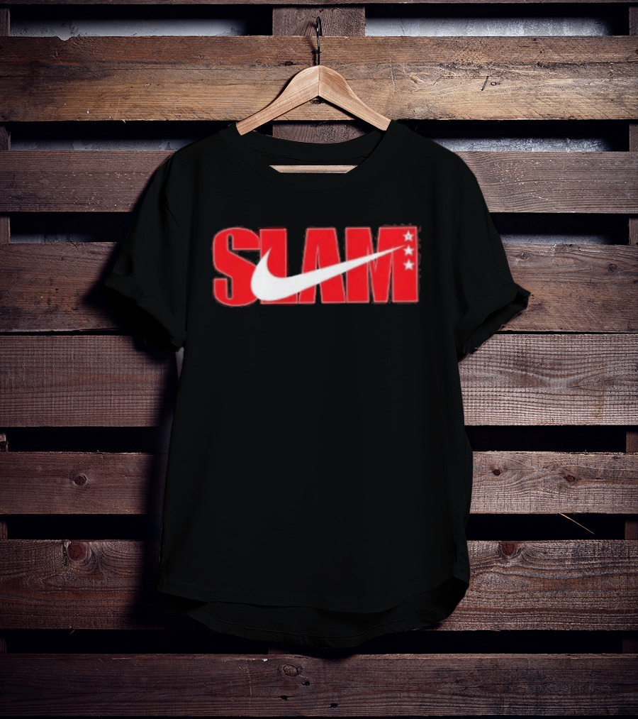 SLAM Nike Red White Collaboration Swoosh Stars T-Shirt