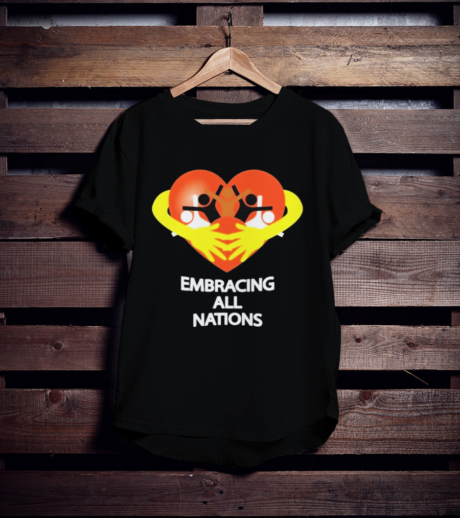 Embracing All Nations Heart With Unity And Yellow Arms T-Shirt