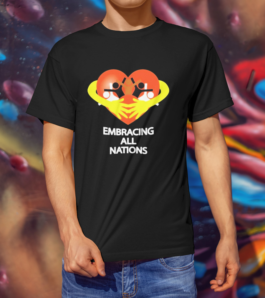 Embracing All Nations Heart With Unity And Yellow Arms T-Shirt