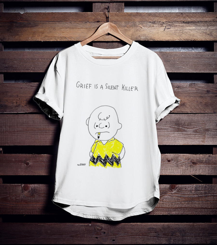 Charlie Brown Grief Is A Silent Killer Peanuts Humor Comic Strip T-Shirt