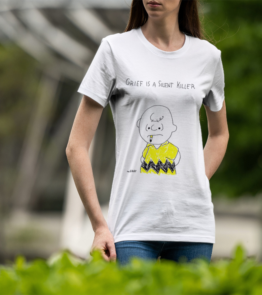 Charlie Brown Grief Is A Silent Killer Peanuts Humor Comic Strip T-Shirt