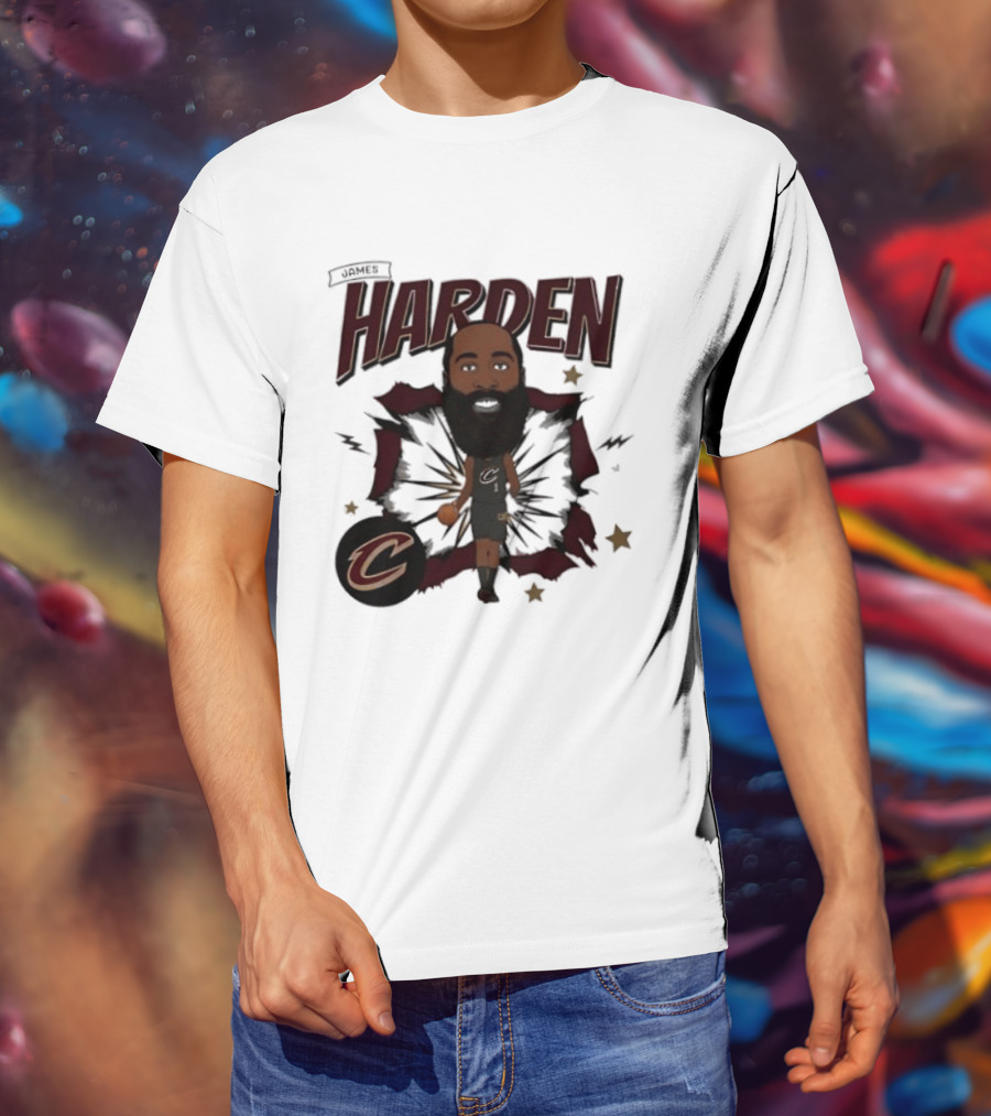 Cleveland Cavaliers James Harden Cartoon Bobblehead T-Shirt