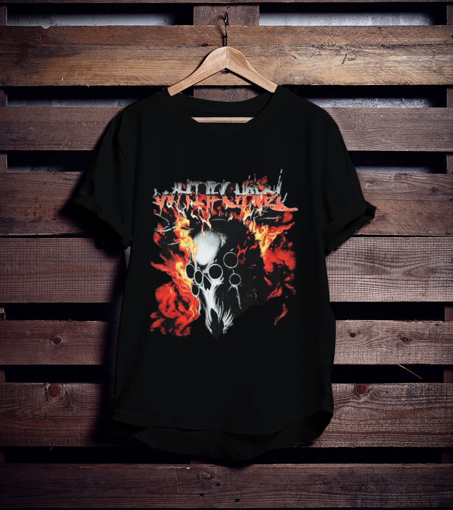 Whitechapel Inferno Skull Flames Grunge T-Shirt