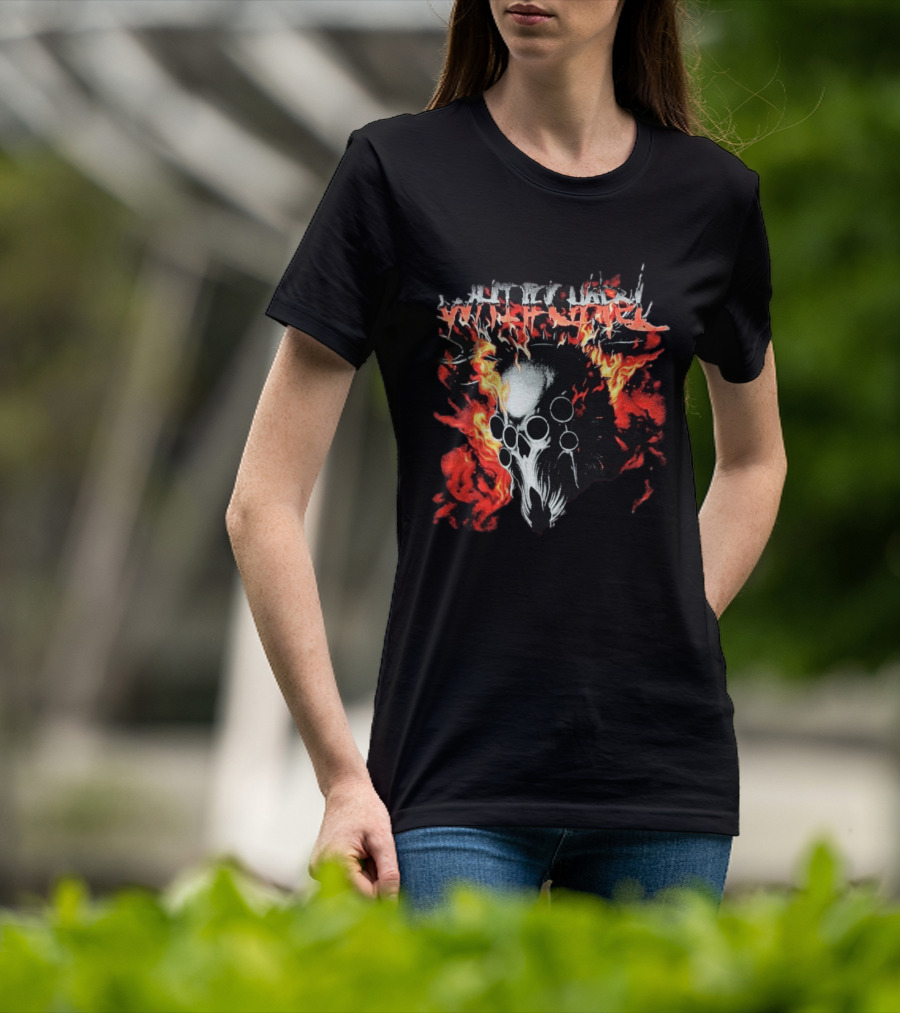 Whitechapel Inferno Skull Flames Grunge T-Shirt