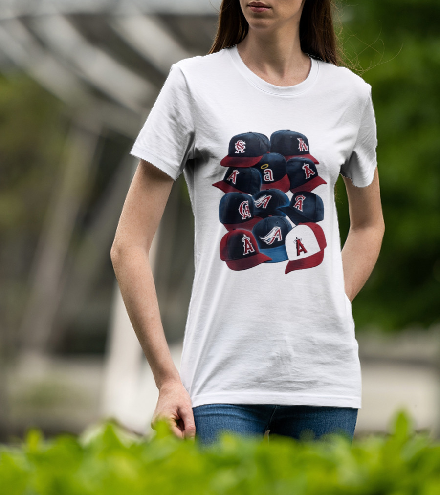 Stacked A Cap Collection With Angelic Halo And Stylized Wings T-Shirt